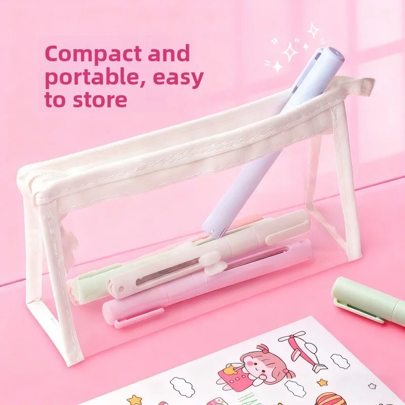 Tijeras y Cortador de Cerámica 2 en 1 con Forma de Bolígrafo, Retráctiles, Plegables, Mini Herramienta de Corte Portátil y Segura para Diario, Álbum de Recortes, Manualidades