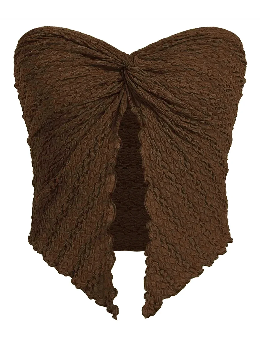 قمم المرأة مكشكش قبالة الكتف ، حمالة ، فتح الجبهة ، عارية الذراعين ، العصابة ، أعلى المحاصيل ، الشارع الشهير مثير ، Y2k