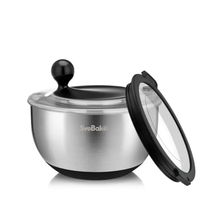 

Сушилка для салата из нержавеющей стали с крышкой для хранения, 5,3 л, без бисфенола-А, 4-в-1, многофункциональная, для мытья салата, фруктов и овощей