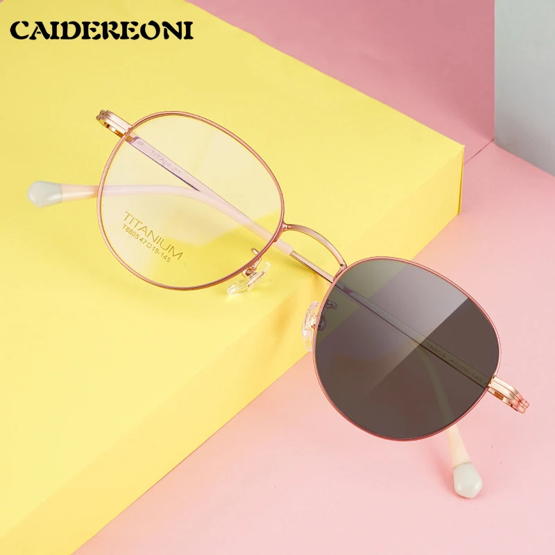 

CAIDERONI Fashion Ultra-lightweight Pure Titanium Round Anti-blue Light Reading Glasses Men and Women Customized Myopia T8005