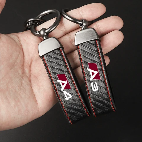 car keychain Horseshoe Buckle Jewelry for audi A3 A4 A5 A6 A7 A8 Q3 Q5 Q7 Q8 carbon fiber Leather keychain car accessories