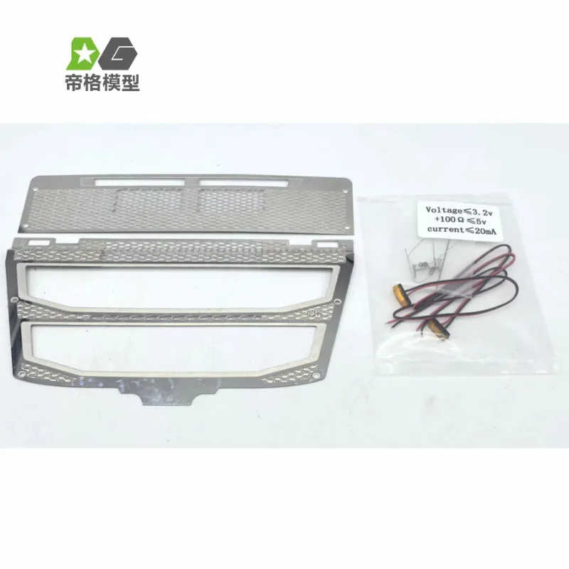 Metal Air Intake Hood Decorative with LED Light for 1/14 Tamiya RC Truck Trailer Tipper Volvo 56362 56375 56360 750 Car Parts