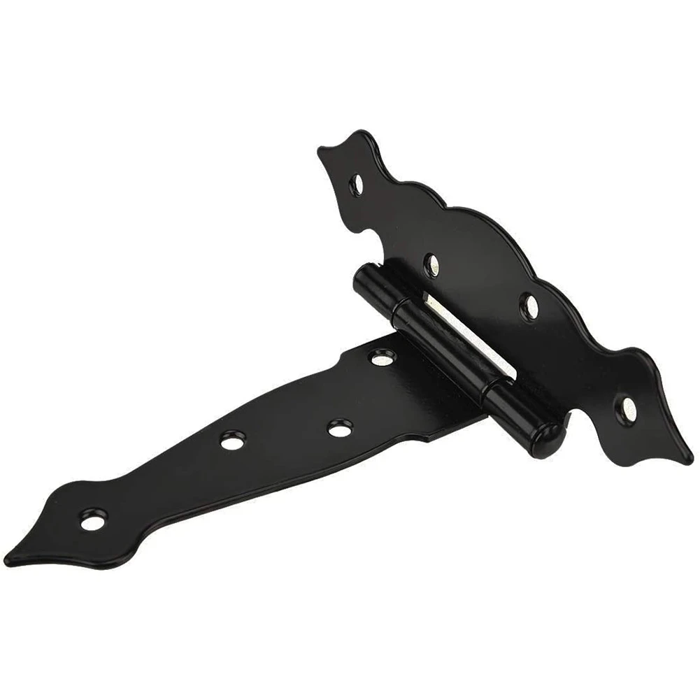 Charnière à fleurs en forme de T ABJT, porte à roulement fendu, charnière de porte en bois laqué noir de 6 pouces