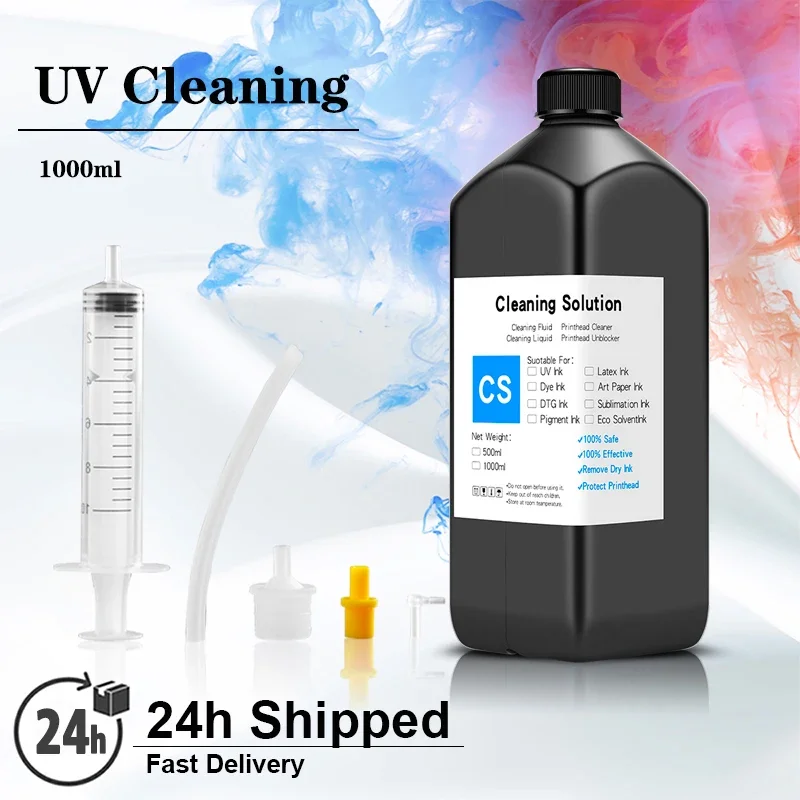 1000ML UV Ink Cleaning Liquid Tool For Epson Roland for Mimaki for Mutoh Ricoh Printer Printhead Tube Cleaner Solution Tool