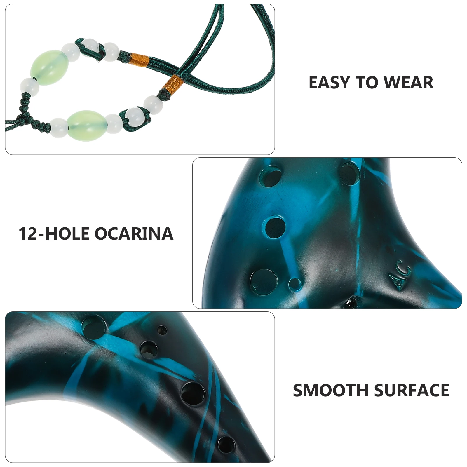 

1Set Portable 12 Holes Ocarina for Beginners Instrument Strong Durable Melodious Sounds