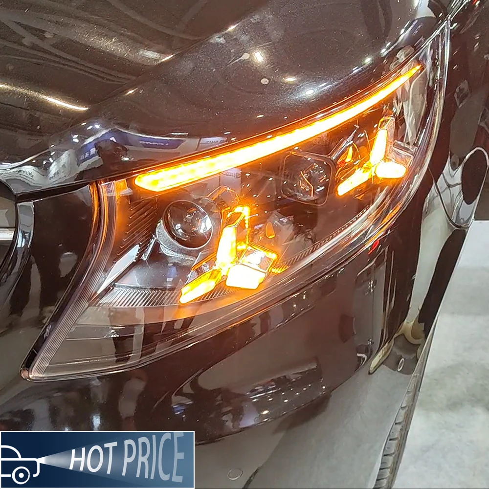 

Для Benz Vito W447 Metris V-Class 2016-2023 Авто фары в сборе, обновление, новый стиль, эффект запуска, передняя ближняя лампа, дальняя лампа