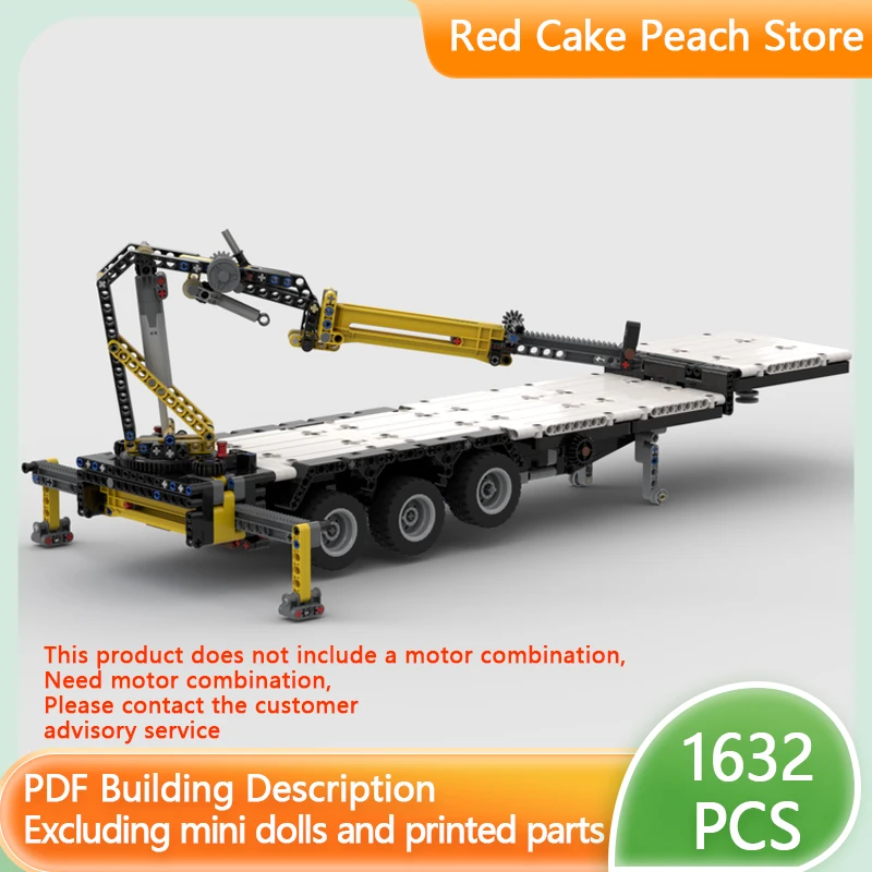

Модель городской автомобиль MOC, строительные кирпичи, классический планшетный прицеп с краном, модульная технология, детский праздничный подарок, сборный игрушечный костюм