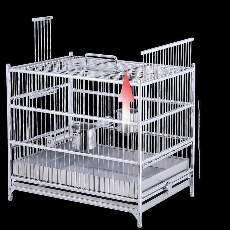 Breeding Bird Cage Decoration Parrot Stainless Steel Bird Cage Feeder Outdoor Parakeet Vogelkooi Accessoires Habitat Decors