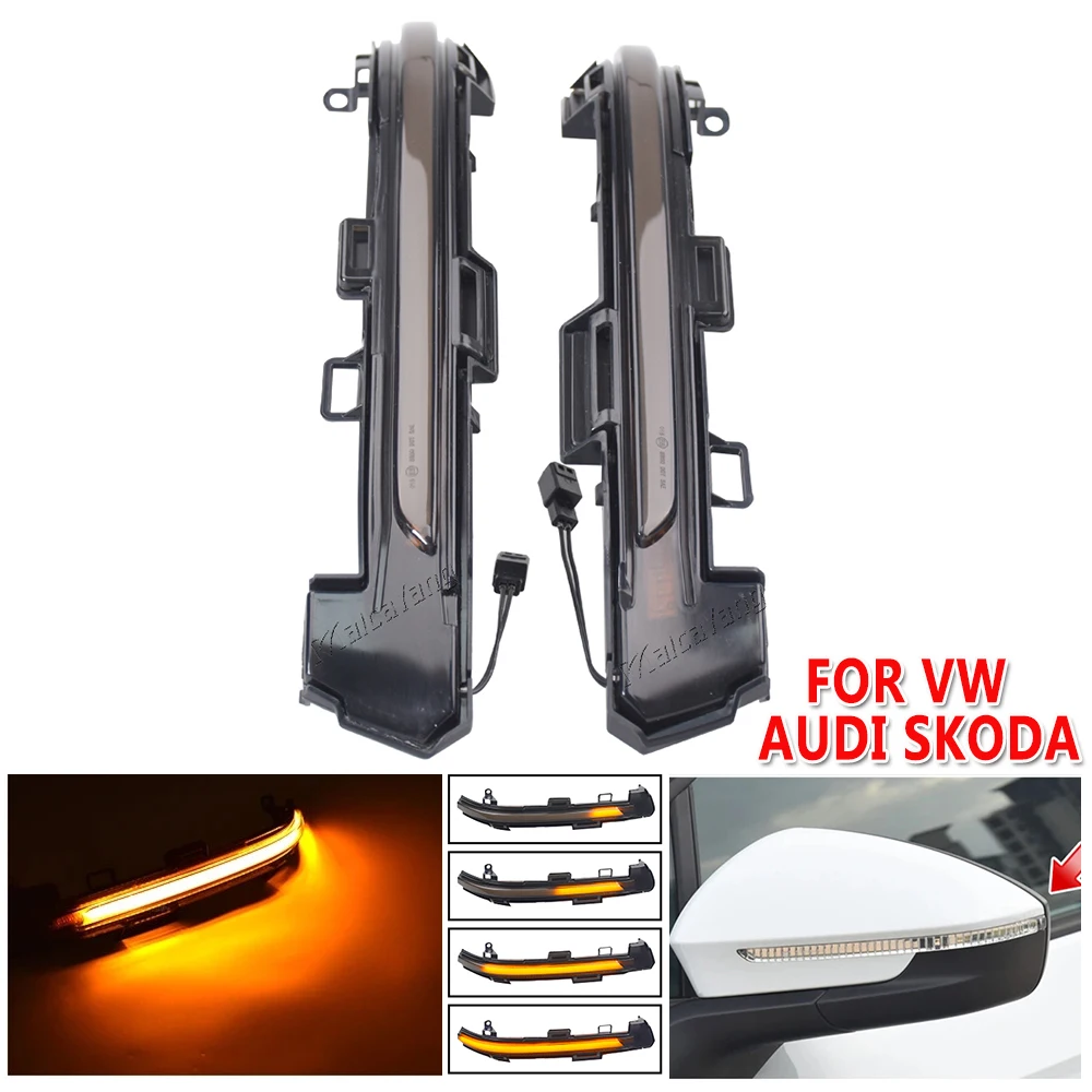 قطع غيار السيارات LED ديناميكية بدوره مصباح إشارة مرآة الرؤية الخلفية ل Volkswagen VW ID4 ID.4 E21 2020-2023 1st Pure GTX Pro Skoda Enyaq #1