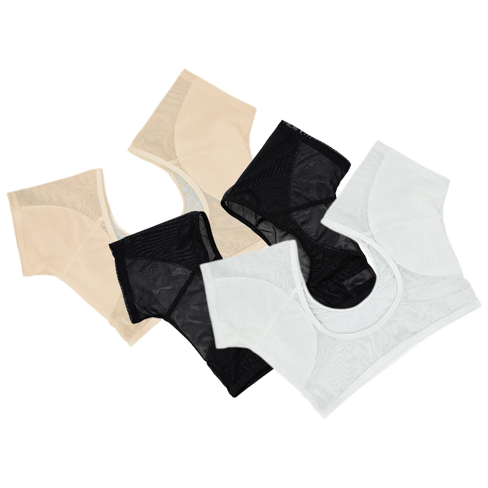 

3Pcs Underarm Sweat Proof Vest Breathable Thin Nylon Women Shirt Armpit Pad XL Black White Skin AntiSweat Comfort Summer