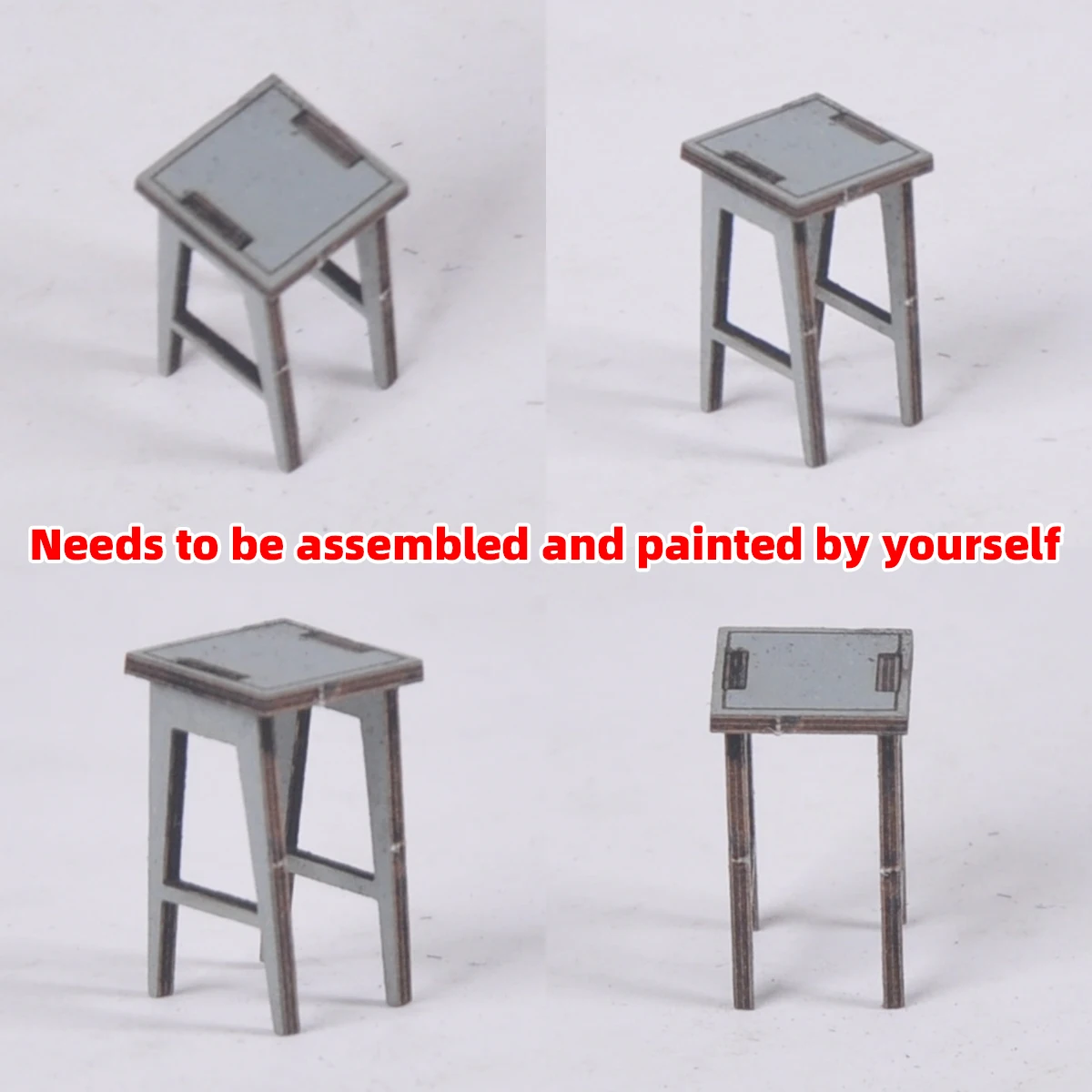 1/35 Sandtisch-Diorama, maßstabsgetreuer Modellbausatz, Restaurant-Schrank, Sideboard, Weinschrank, Spirituosenschrank, Esstisch und Stühle – Detail 2