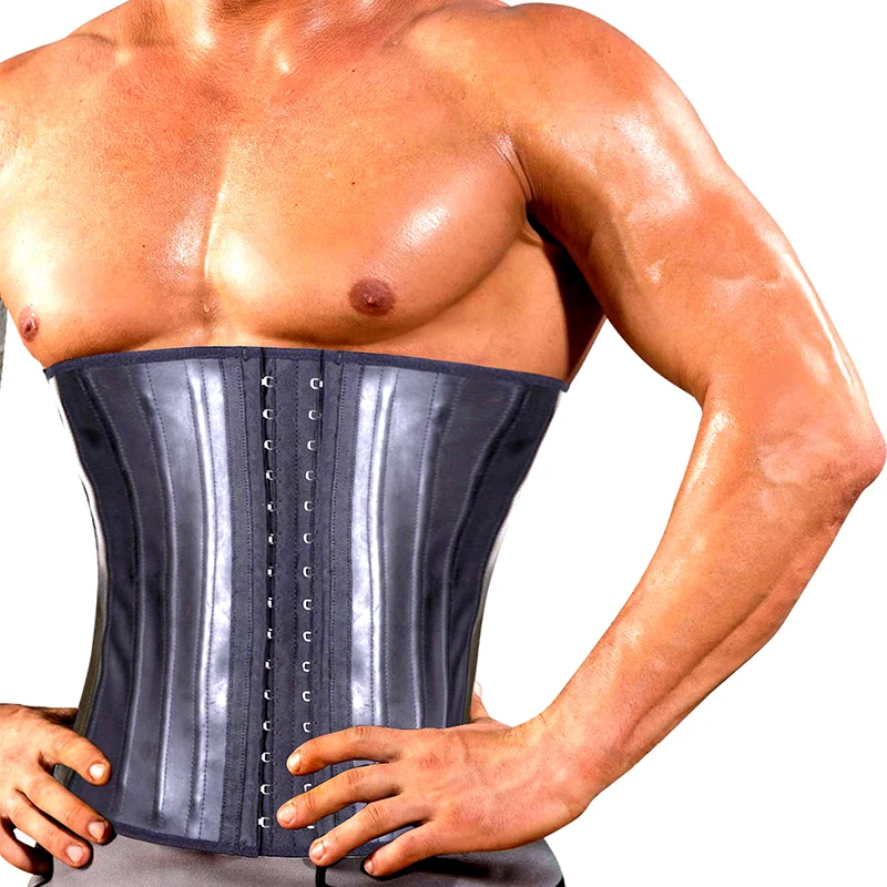 

AfruliA Fajas Colombian Body Shaper Belt Men Modeling Strap Waist Trainer Fat Compression Workout Shapewear Latex Cincher Corset