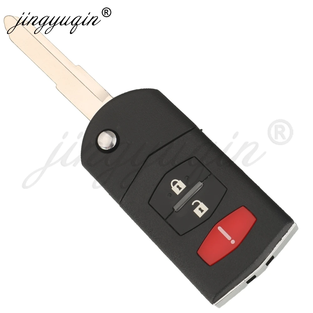 Jingyuqin Flip Remote Car Key 315Mhz 4 d63 Chip per Mazda 2 3 5 6 8 CX-7 CX-9 MX-5 BGBX1T478SKE125-01 CC43-67-5RYC Fob 3/4 pulsanti