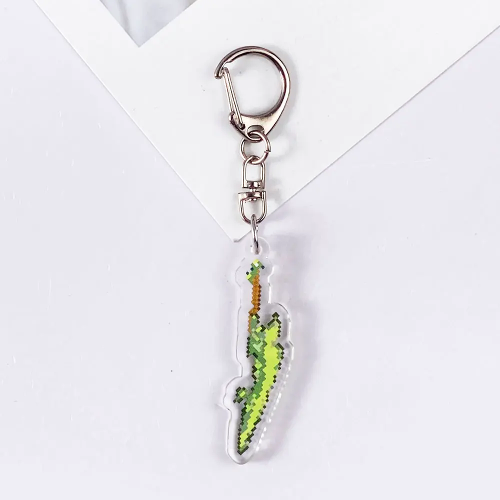 لعبة الطوطم من Undying أبل ستيف الماس لطيف سلسلة مفاتيح مصنوعة من الأكريليك الملحقات حقيبة كرتونية سحرية على ظهره قلادة هدايا للأصدقاء