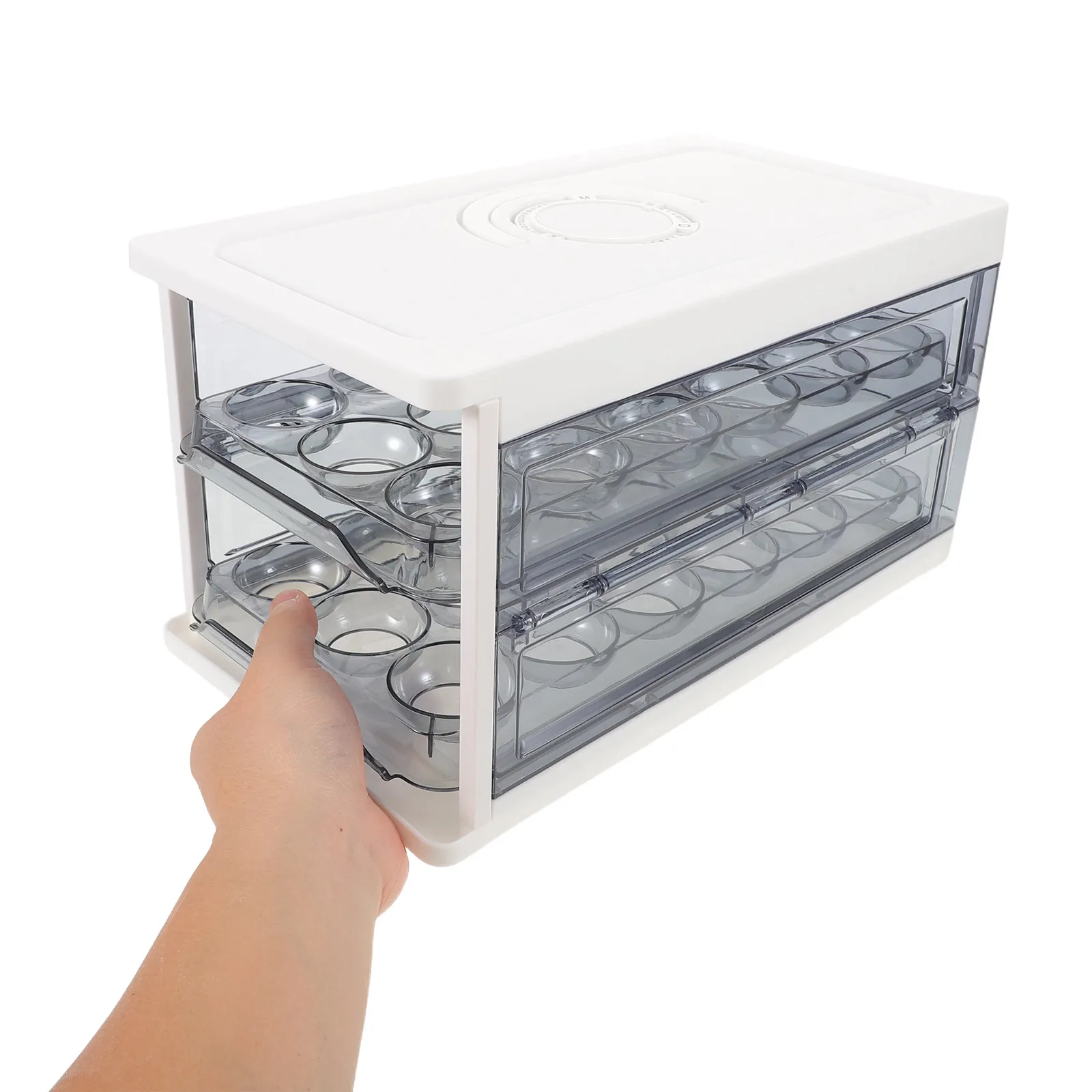 

Stackable Egg Storage Container Holds Up to 12 Eggs Bpa Free Plastic Freshness Keeper for Refrigerator Or Pantry