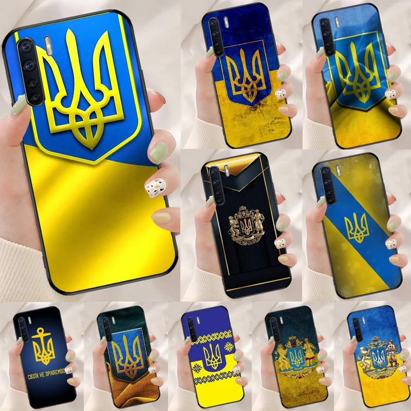 Ukraine Flag Case For OPPO A96 A76 A77 A78 A74 A94 A5 A9 A31 A53 A52 A72 A91 A93 A15 A16 A17 A57s A54s