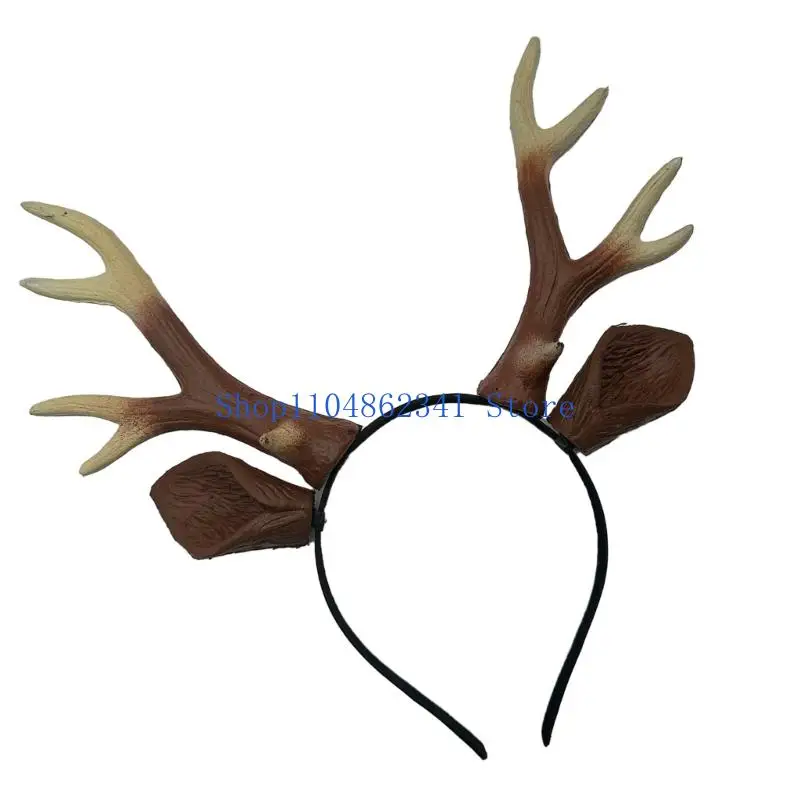 

5asd Reindeer Antlers Headband Deer Antler Headbands for Christmas Photo Booth Props