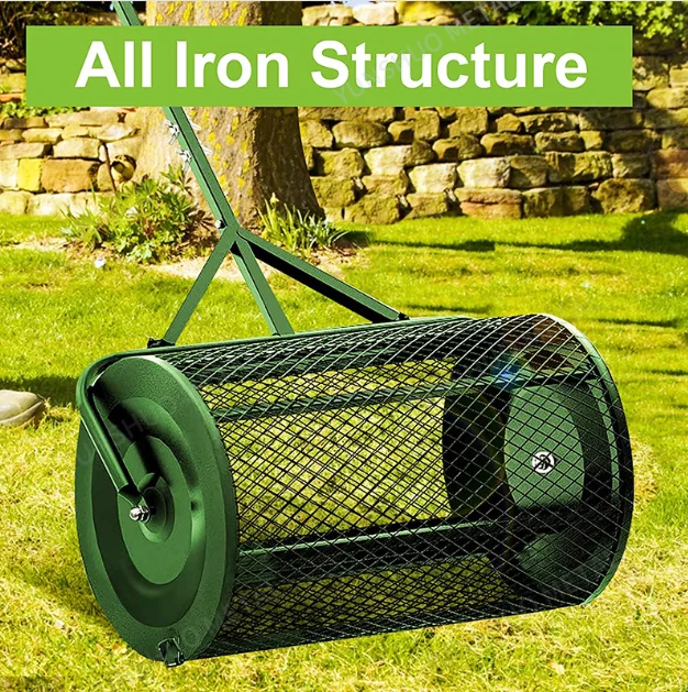 Spreader Roller Peat Moss Spreader For Planting, Seeding, Durable Lightweight Metal Mesh Spreader For Lawn