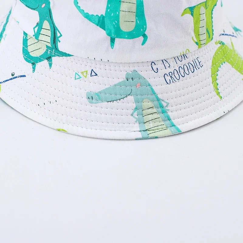 New Summer Panama Baby Girls Hats Cartoon Crocodile Boys Fisherman\'s Hat Baby Sun Hat Outdoor UV Bucket Hat Toddler Kids Sun Cap