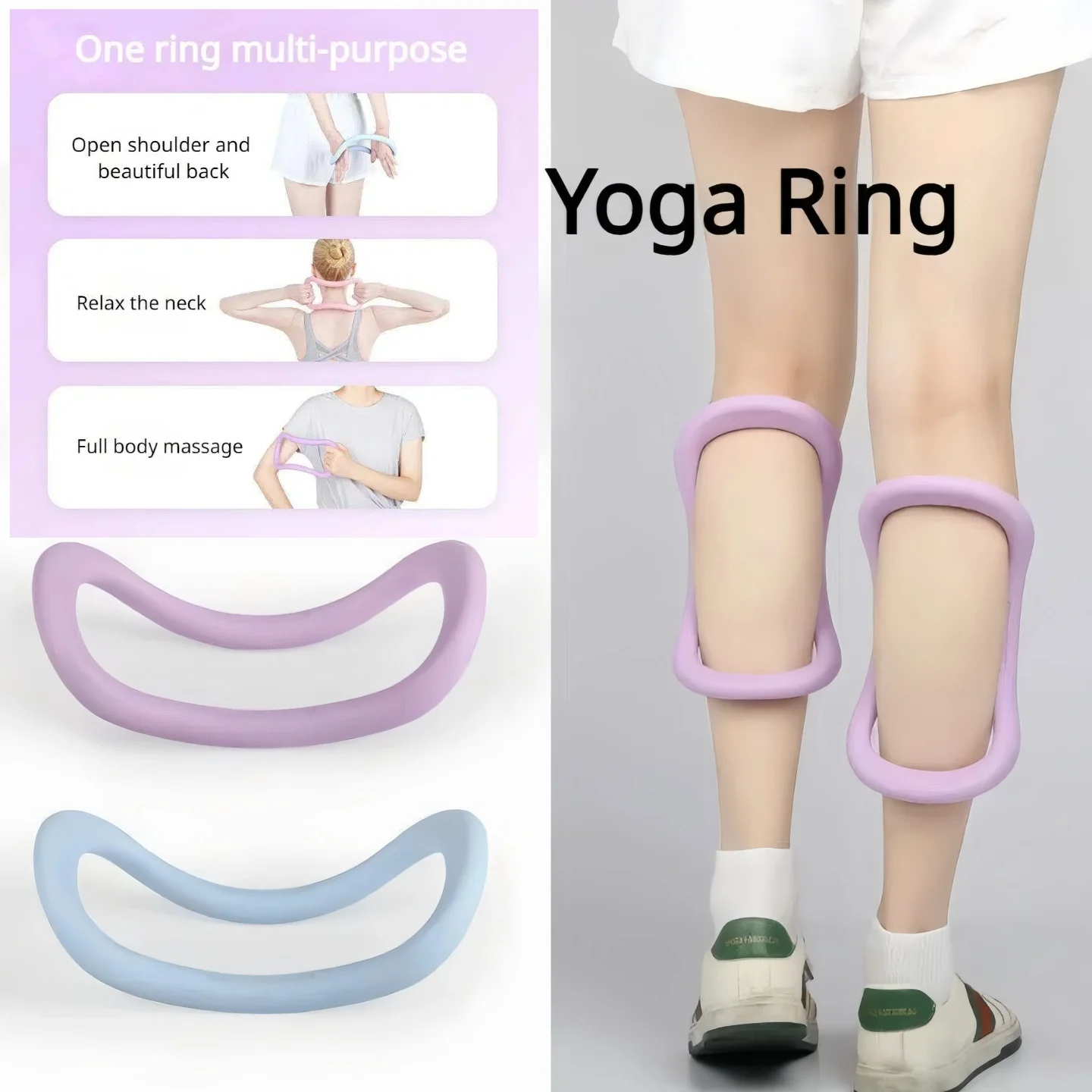 1 Stück Yoga-Pilates-Ring, elastischer Yoga-Ring für Waden und Nacken, geeignet für alle Altersgruppen, TPE-Soft-Yoga-Kreis, Fitnessgerät