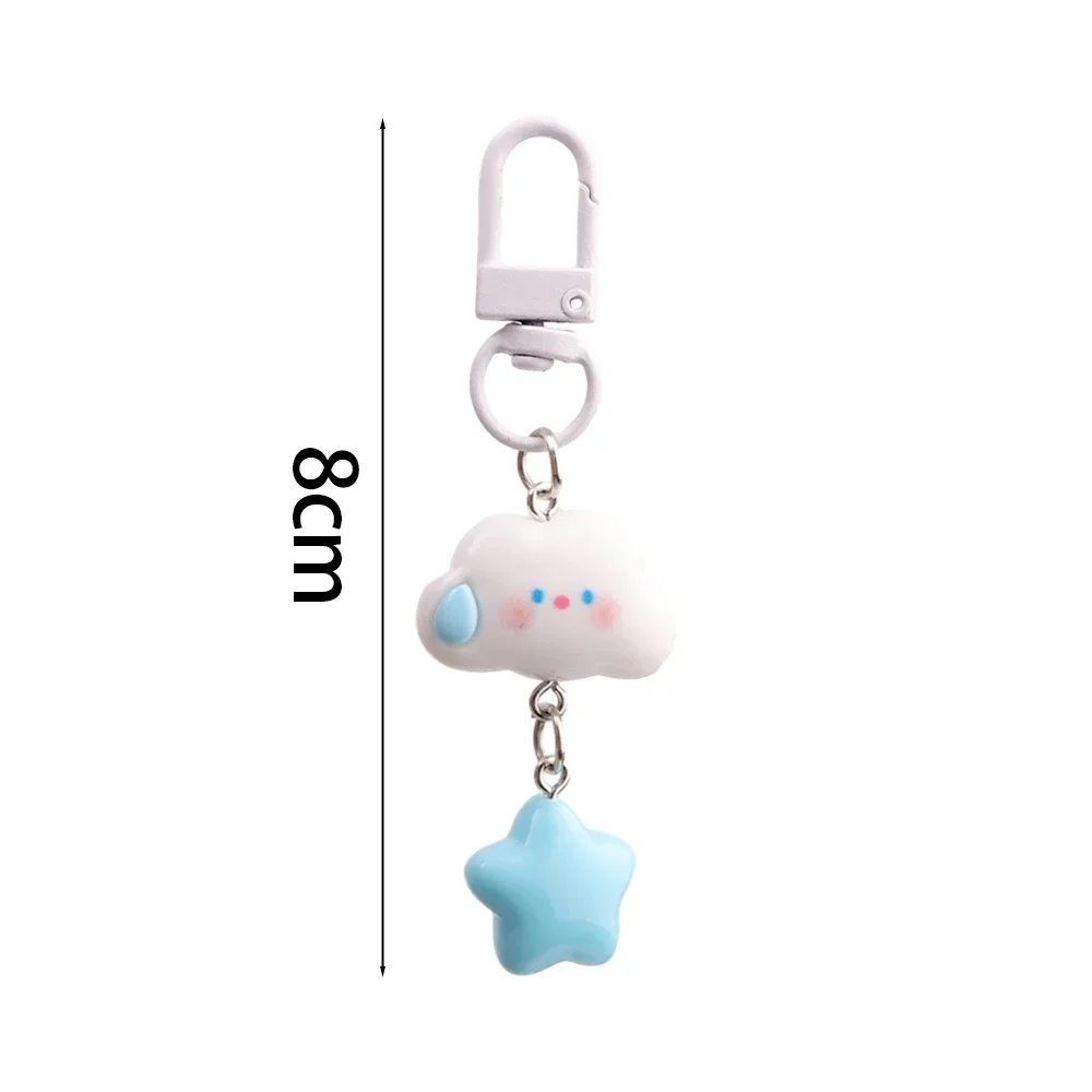 Cute Cloud Blue Star Keychain for Car Keys Accessories Design Cinnamoroll Kawaii Keyring Women Handbag Bag Pendant Key Chains