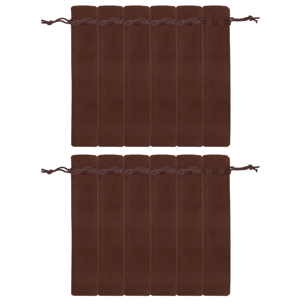 

12Pcs Pen Bags Drawstring Portable Scratch-Resistant Pen Sleeve Thickened Pencil Case Storage Bag for Office School Travel