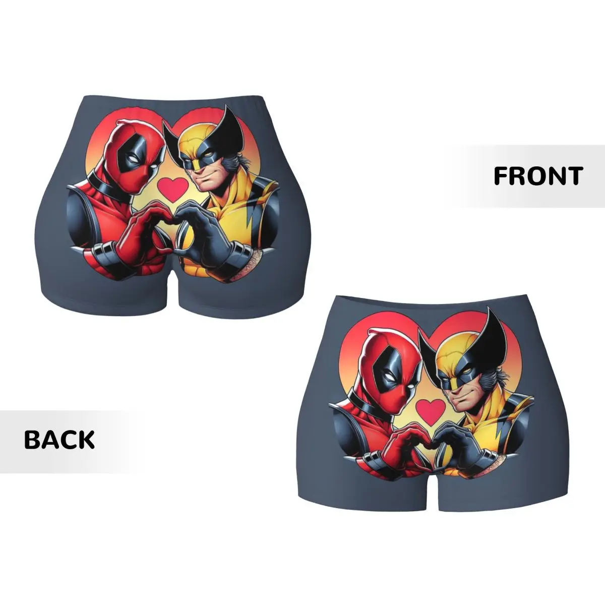 Shorts de treino personalizados para mulheres, Deadpool e Wolverine, melhores amigos, ginásio, voleibol, motociclista, ioga