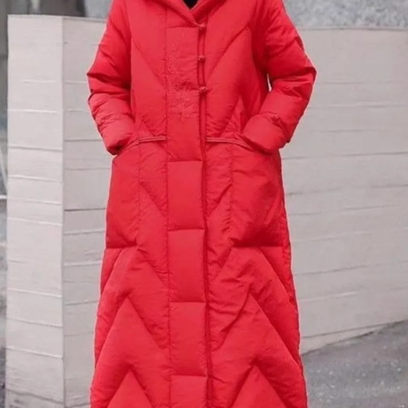 Women's Fall Winter Tops Coat Cotton Coat Hooded Long Vintage Ethnic Thickened Thin Slim Slim Loose Leisure Trends New Versatile