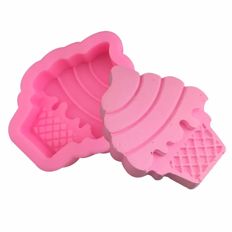 Summer Cone Ice Cream Modeling Mousse Sugar Turning Mold Soap Silicone Cake Ice Cream Mold Chocolate Mold