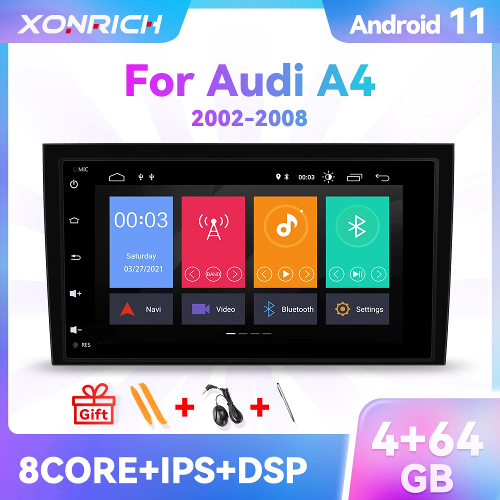 8Inch Car Radio For Audi A4 B6 B7 S4 B7 B6 RS4 B7 SEAT Exeo 2002-2008 RDS Multimedia GPS Navigation Head Unit