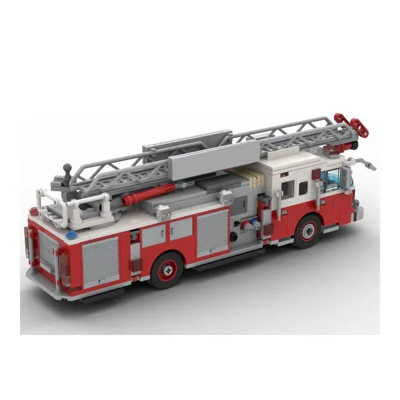 Fire Classic Fire Truck MOC-186167 Building Block Toy Car Model 677 Pieces Car Model Children\'s Educational Toys Christmas Gift