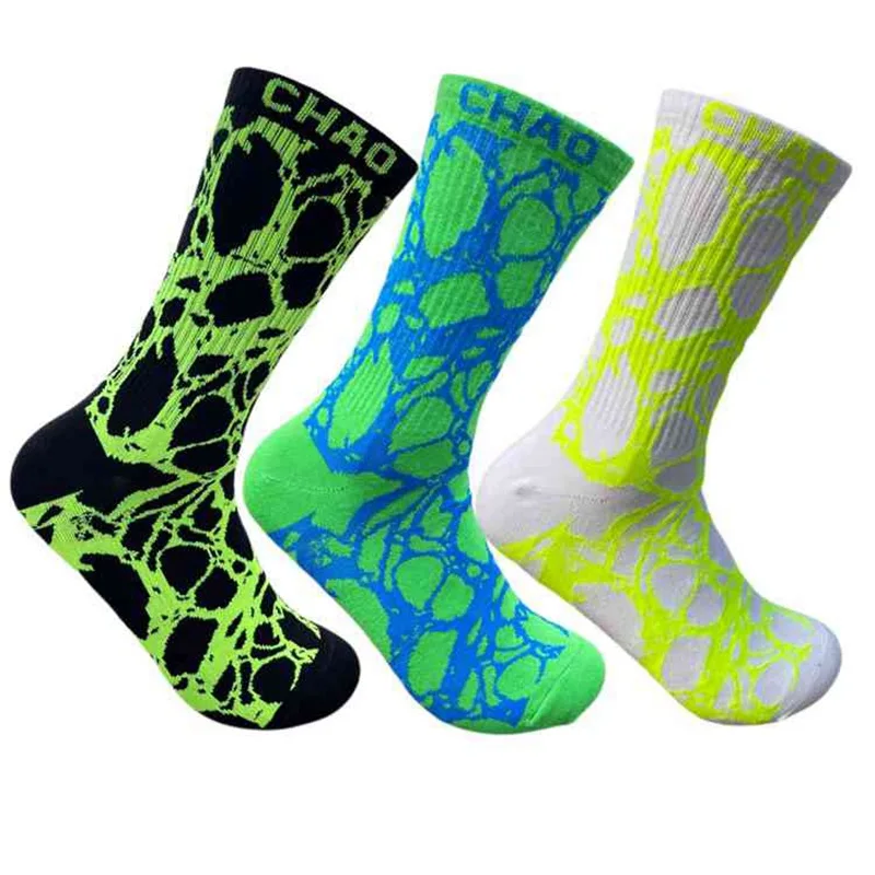 Fashion Elements Tie-dye Striped Socks Hip Hop Skateboarding Sports Socks Harajuku fun unisex Socks High quality combed cotton