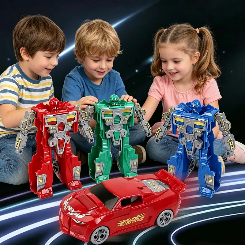 Explosions Children's Deformation Robot Fire Fighting Vehicle Force Control Can Be Boy Deformation Car Educational Toy Gift