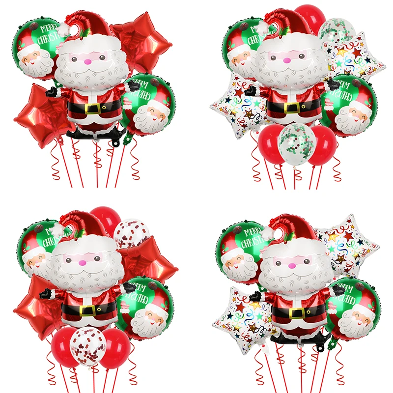 

1SET New White Beard Santa Claus Balloon Set Merry Xmas Party Decoration Baby Shower Globos Christmas Decorations 2024