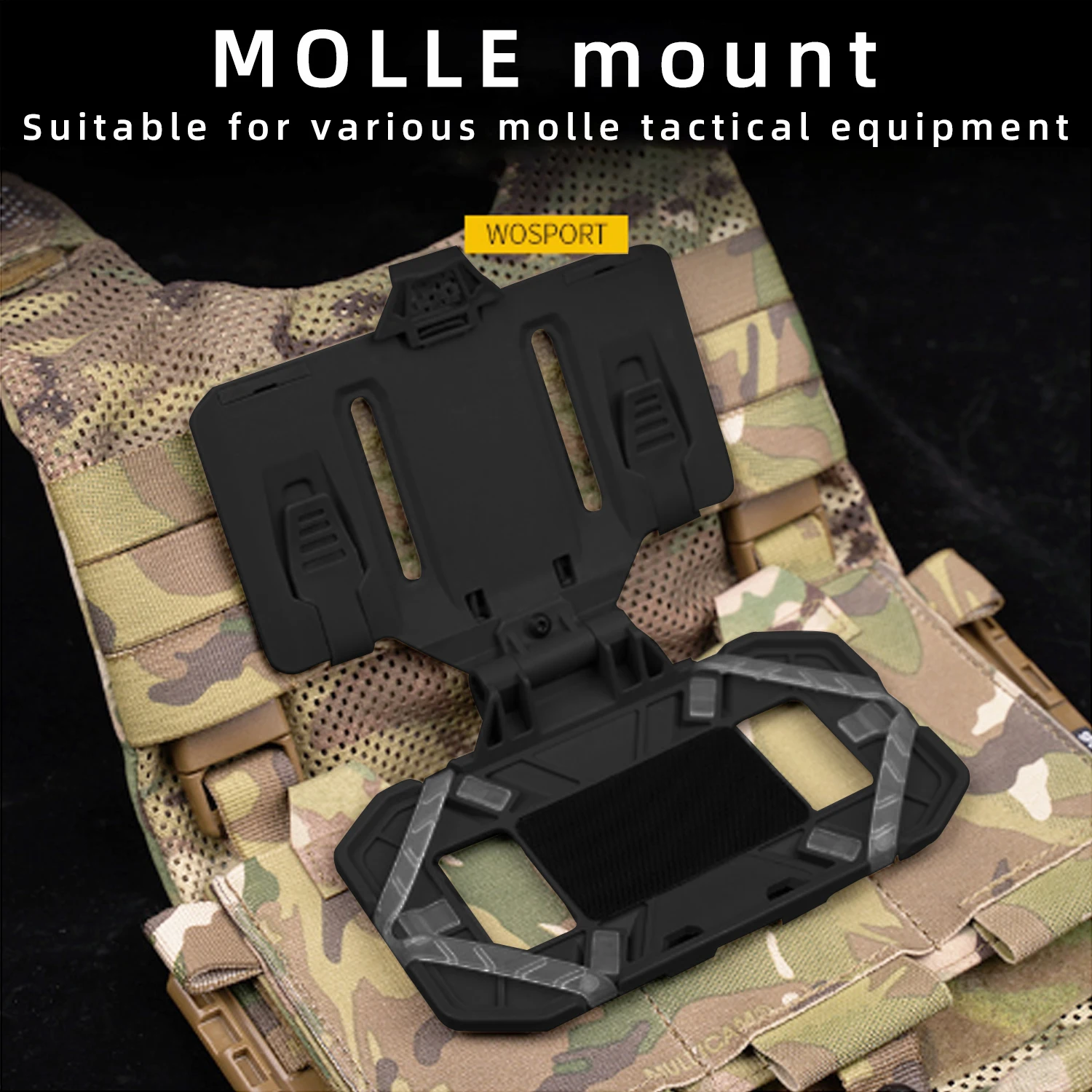 BOOIU Tactical MOLLE Phone Folding Navigation Board Chest Mobile Phone Plates Holder Panel CS Outdoor Vest Phone Holder Plates