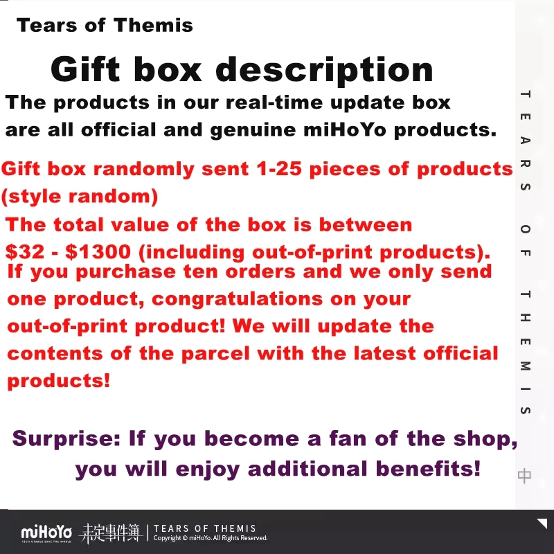 [Genuine] Anime Tears of Themis Gift Box Marius Vyn Artemis Luke Figures Pendant Birthday Gift Cosplay Accessories New Costume