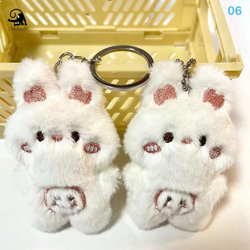 Plush Stuffed Animal Keychain Creative Cartoon Kawaii Couple Chubby Comfort Pendant Toy Cute Costume Key Accessories Bag Pendant