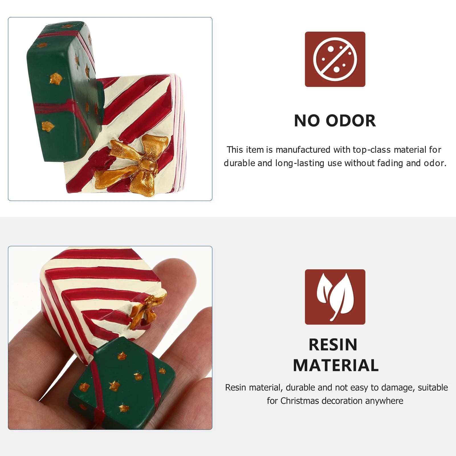 

2Pcs Christmas naments Fish Tank Decoration Aquarium Xmas Centerpieces Miniature L scaping Resin Material Safe Use
