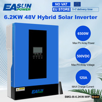 Easun 6.2KW 4KW 3.2KW 2KW Hybrid Solar inverter 12V 24V 48V MPPT Off Grid Pure Sine Wave120A 230v 50/60hz Solar Inverter Charger
