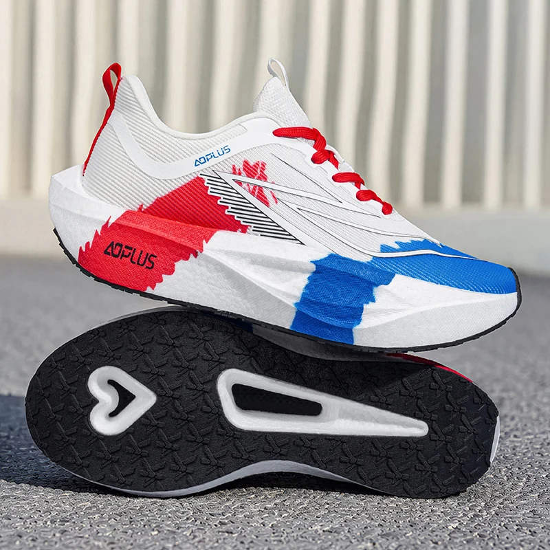 Sportliche Herren-Laufschuhe mit Carbonplatte, speziell für Marathonläufe, für Sport und Outdoor-Aktivitäten, atmungsaktiv, leicht, bequem, Damen-Sneaker. – Detail 2