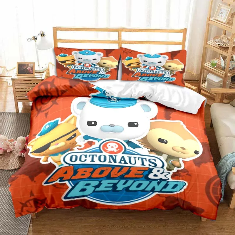 

The Octonauts Cartoon Printed Bedding Set Children's Soft Duvet Cover Pillowcase Single Double Bed Queen Size Bedspread Kid Gift