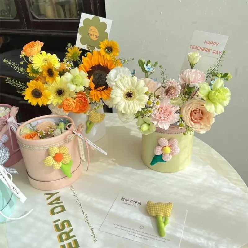 97QD Flower Box Round Cardboard Gift Boxes Wedding Party Rose Flower Packaging Decorations Valentine Day Gifts Supplies