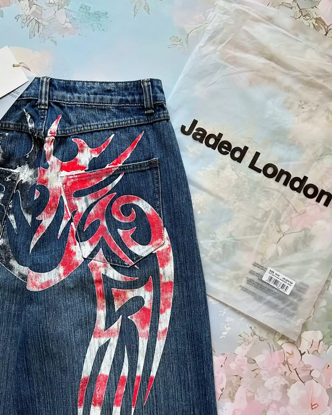 جينز فضفاض مطبوع بنمط جديد لعام 2025 للرجال والنساء عالي الشارع عتيق على طراز الهيب هوب غير رسمي للزوجين بنطال واسع الساق