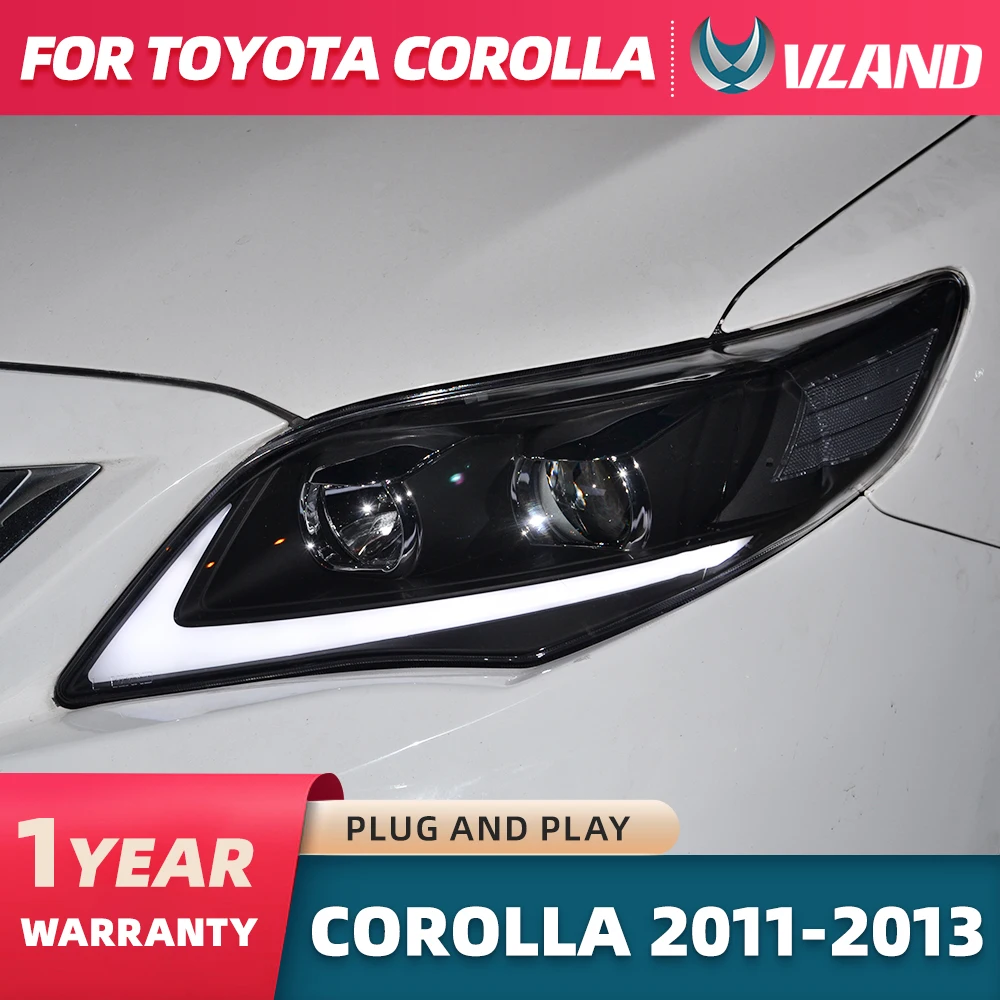 VLAND Led Daytime Running Light For Toyota Corolla 2011 2012 2013 Auto DRL Headlight Front Cover Fog Lamp Car Accessorie