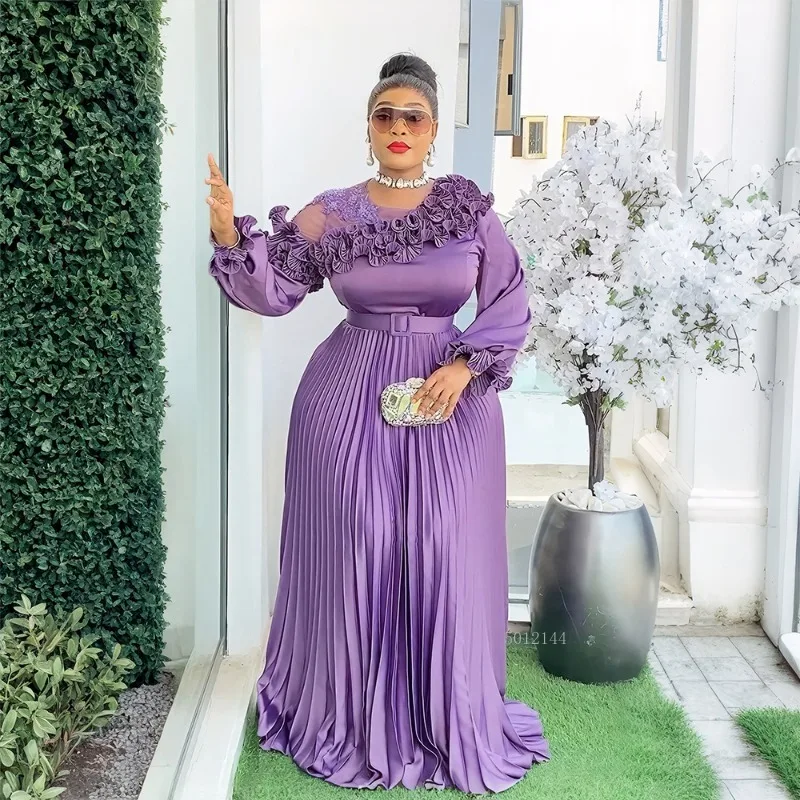 2025 جديد حجم كبير فساتين الحفلات الأفريقية للنساء موضة جديدة Dashiki أنقرة الزفاف ثوب مسائي أنيق مسلم ماكسي فستان #2