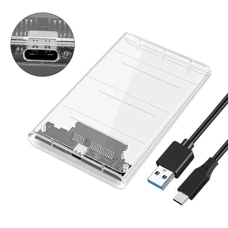 Obudowa na dysk twardy USB 3.0 5 Gb/s 2,5 cala, przezroczysta, SATA HDD SSD, do laptopa PC — zdjęcie 2