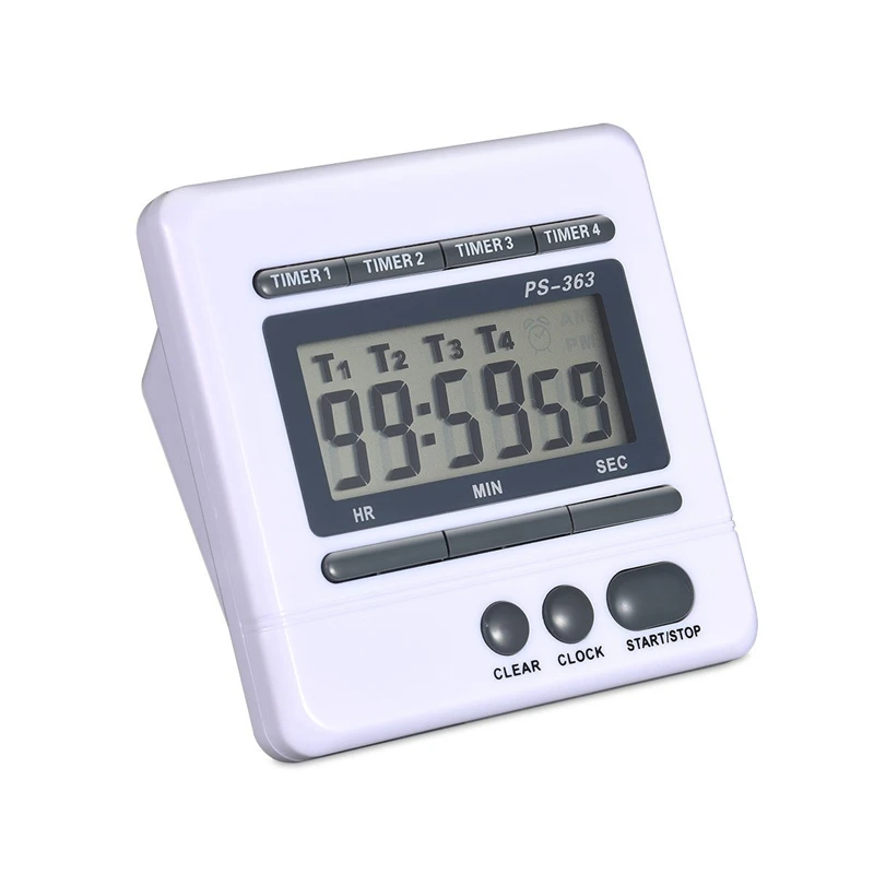 

Digital Countdown Timer 4 Channel Count Up Down Kitchen Cooking Timer Clock