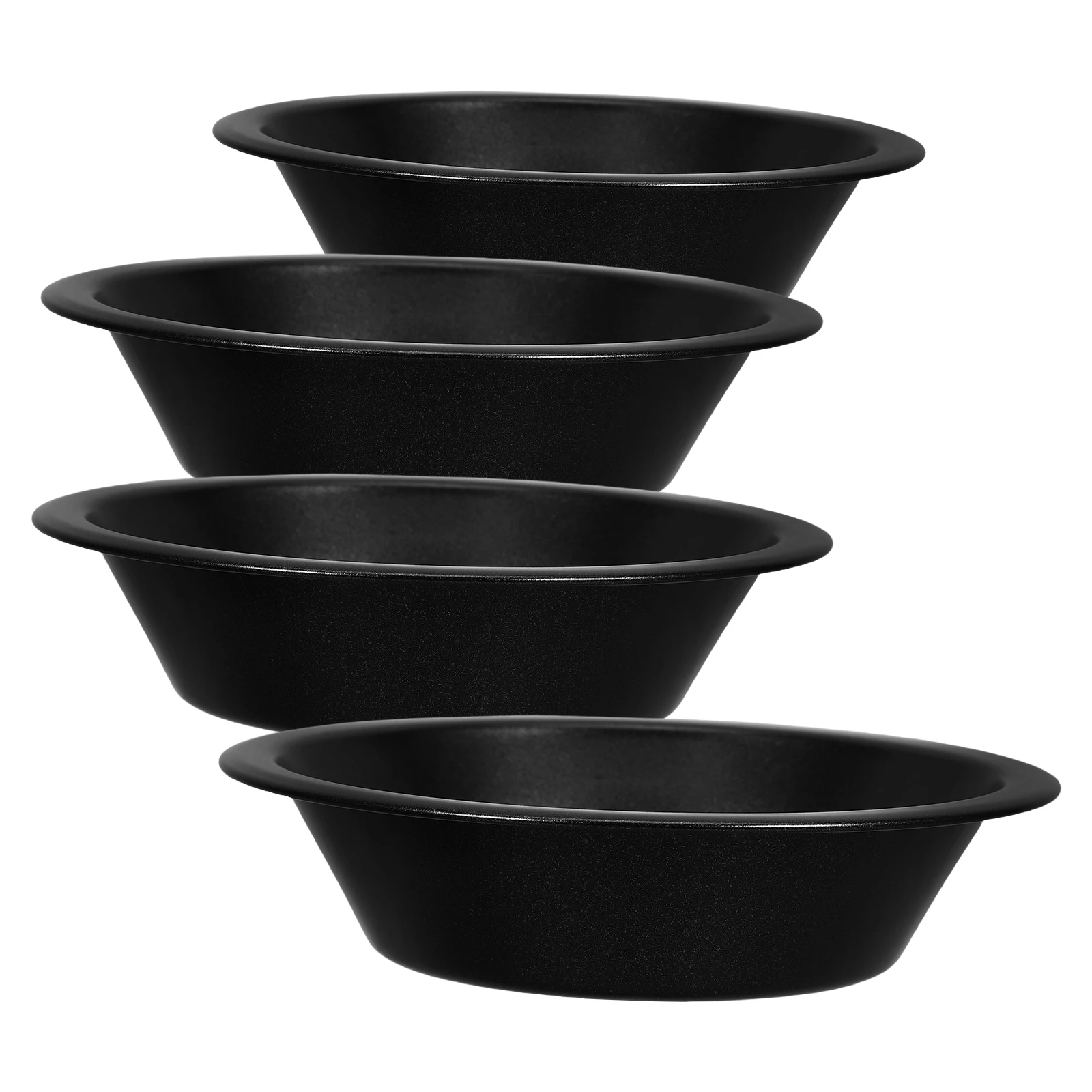 

4pcs Mini Plates Round Nonstick Cake Tart Baking Pan Small Pie Dishes Mini Cake Molds Metal Egg Pie Plates High Temp Resistant