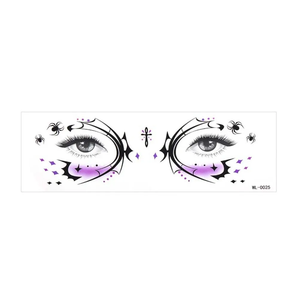 Spider Web Halloween Face Tattoo Sticker Ghost Bat Waterproof Halloween Face Temporary Tattoo DIY Convenient
