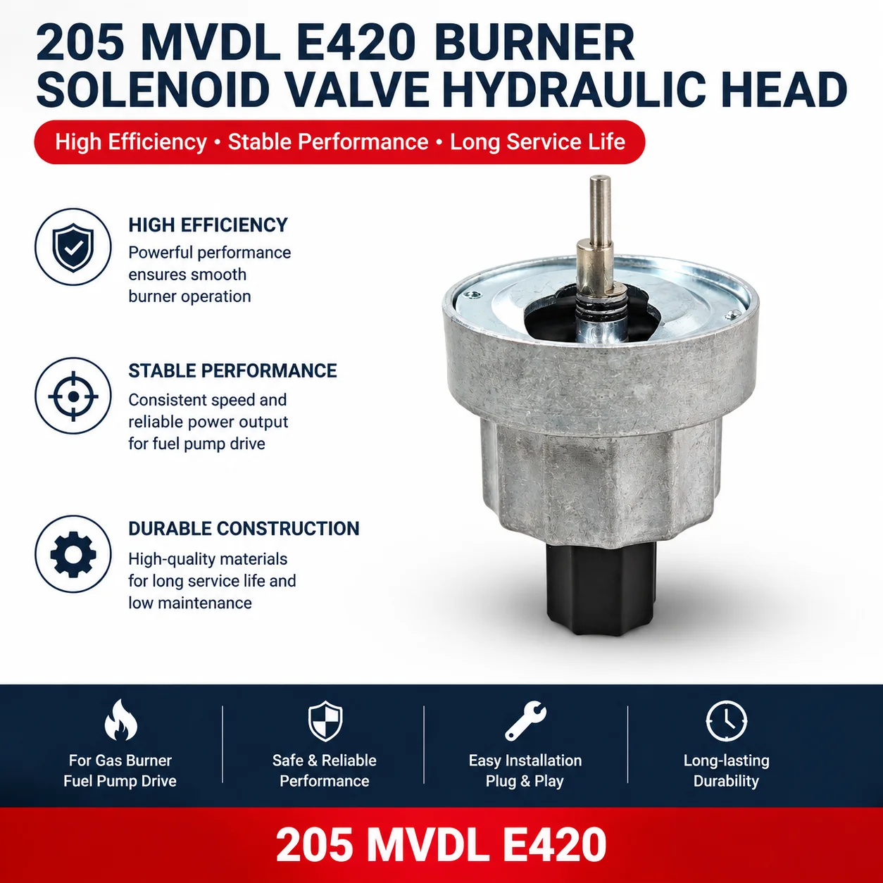 205 MVDL E420 Burner Solenoid Valve Hydraulic Head Gas Burner Valve Head Industrial Combustion Spare Parts